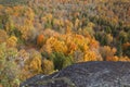 View from cliff of fall color in trees at Oberg Mountain in Minn Royalty Free Stock Photo