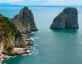 View from a cliff on the island of Capri, Italy, and rocks in sea Royalty Free Stock Photo