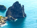 View from a cliff on the island of Capri, Italy, and rocks in sea Royalty Free Stock Photo