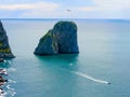 View from a cliff on the island of Capri, Italy, and rocks in sea Royalty Free Stock Photo