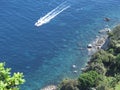 View from a cliff on the island of Capri, Italy, and rocks in sea Royalty Free Stock Photo