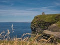 View of the cliff and tower at the Cliff of Moher Royalty Free Stock Photo
