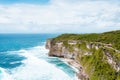 View of the cliff with waves in the sea from The Hindu Temple Pura Luhur Uluwatu