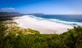 A view looking down at the beautiful white sand beach of noordhoek in the capetown area of south africa.3