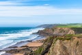 View of the cliffs on the north Cornish coast near Bude, England Royalty Free Stock Photo
