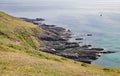 View of the cliffs and the sea at Noss Mayo in Devon