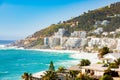 View of Clifton Beach and apartments in Cape Town South Africa