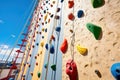 view of a climbing wall on the side of a cruise ship Royalty Free Stock Photo