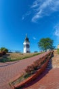 View of the clock tower from Petrovaradin Fortress in Novi Sad,