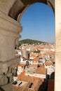 View from the Clock Tower of San Doimo cathedral at Split Royalty Free Stock Photo