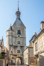View at the Clock tower in the streets of Avallon in France Royalty Free Stock Photo
