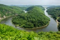 View from Cloef to Saarschleife, Saar river, Germany Royalty Free Stock Photo