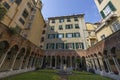 View of the cloister of San Matteo Church in the historic center of Genoa, Italy