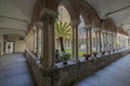 View of the cloister of San Matteo Church in the historic center of Genoa, Italy