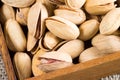 View close-up on a group of salted pistachios Royalty Free Stock Photo