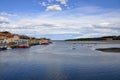 View of the closed bay of the Cantabrian Sea and the city of San