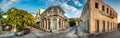 View of closed stores at Aiolou and Adrianou St next the Palea Agora Square in Monasteraki Area, Athens. Greece.