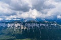 View of clouds blanketing Rocky Mountains from Mt Rundle Royalty Free Stock Photo