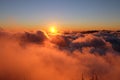 View of clouds from high mountain