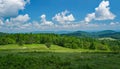 View of Clouds, Mountain Meadow and the Blue Ridge Mountains