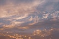 View of clouds in the sunset Royalty Free Stock Photo
