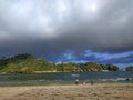 The view of cloudy sky at Tiga Warna beach in Malang, Indonesia