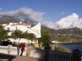 View over the burriana beach in Nerja Spain Royalty Free Stock Photo