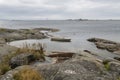 View of the coast and Gulf of Finland, Vedagrundet, Hanko, Finland Royalty Free Stock Photo