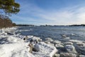 View of the coast and Gulf of Finland in winter Royalty Free Stock Photo