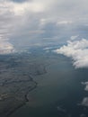 the view of the coast of the island seen from the sky