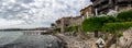 View of the coast and the remains of the fortress wall of Sozopol