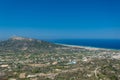 View of the coast of Rhodes island and the Aegean sea from Filerimos mountain Royalty Free Stock Photo