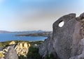 Overlooking the Roccia Dell`Orso in Palau Sassari; Sardinia; Italy Royalty Free Stock Photo