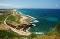 View of coast from Rosh HaNikra,Israel Royalty Free Stock Photo