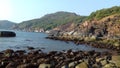 view of the coast of the sea, Indian Ocean coastline in goa, goa beach, Royalty Free Stock Photo