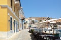 View of the coast of Symi island in summer day, Greece, Europe