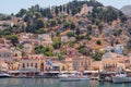 View of the coast of Symi island in summer day, Greece, Europe