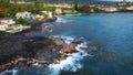 Volcanic Rocks Hawaii Kona Big Island Kailua-Kona Tropical Aerial Shore Royalty Free Stock Photo