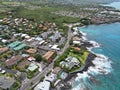 Aerial Hawaii Big Island Kailua-Kona Tropical Coast Royalty Free Stock Photo