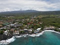 Kailua-Kona Big Island Hawaii Tropical Coast Aerial Royalty Free Stock Photo