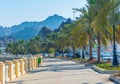 View of a coastal promenade in the old town of Muscat, Oman Royalty Free Stock Photo