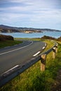 View on coastal road on the ledge of atlantic coast leading to the beaches Royalty Free Stock Photo