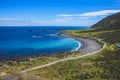 View of coastline at Cape Palliser lighthouse, North Island, New Zealand Royalty Free Stock Photo