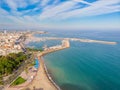 View of the coastline Costa Dourada, Catalonia, Spain Royalty Free Stock Photo