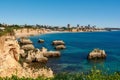 View of the coastline of Portimao and Alvor in the Algarve, Portugal Royalty Free Stock Photo