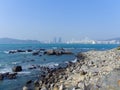 View of the coastline in Busan South Korea. Royalty Free Stock Photo