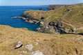 View of the coastline from Tintagel castle - Cornwall Royalty Free Stock Photo
