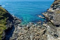 View of the coastline from Tintagel castle - Cornwall Royalty Free Stock Photo