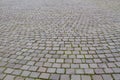 View on a cobblestone road pattern Royalty Free Stock Photo