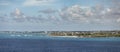 View of Cockburn Town, Grand Turk, from the sea. Royalty Free Stock Photo